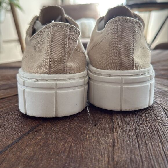 Mad Love Fran Platform Tan Canvas Lace Up Sneakers - Picture 5 of 10